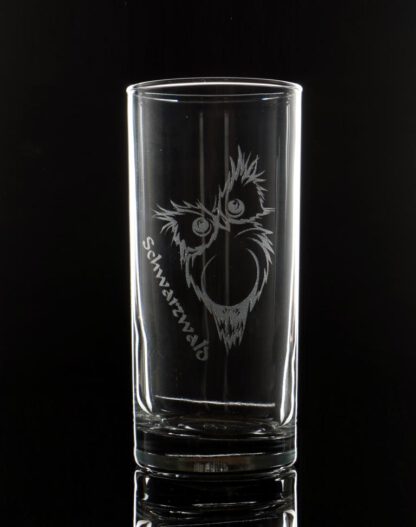 Longdrinkglas - Eule Schwarzwald Design